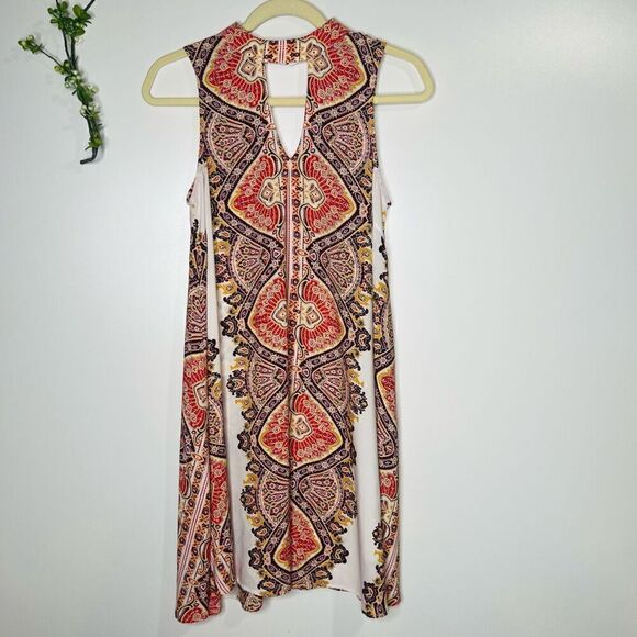 Xhilaration Boho Paisley High Neck Peekaboo Dress - Picture 1 of 8